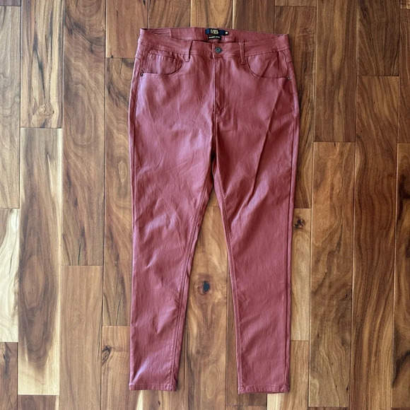 Lucky & Blessed Coated Rust Colored High Rise Skinny Jeans size 18 - Picture 1 of 6